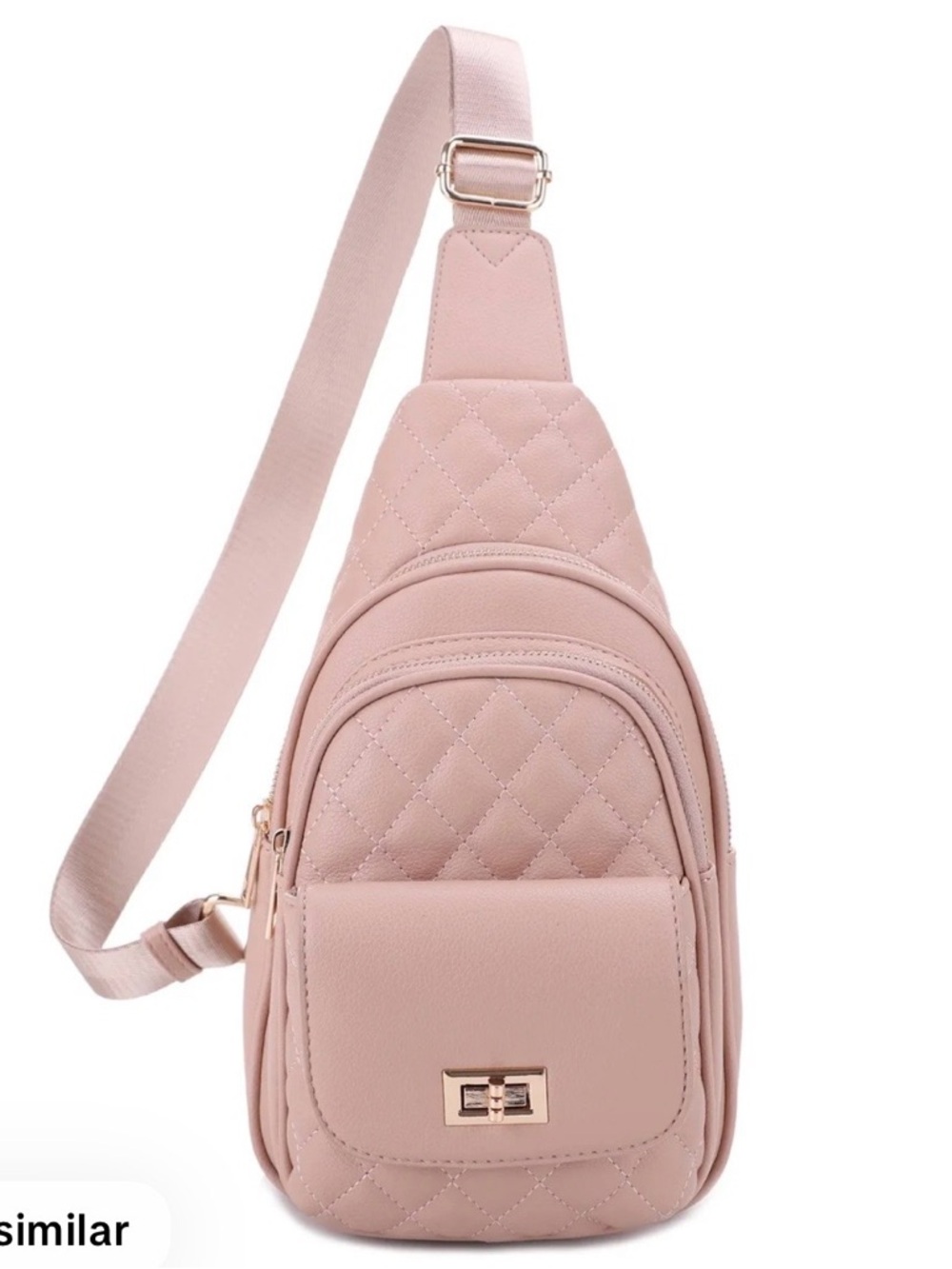 Brand New - Quilted Pink Crossbody Sling Bag